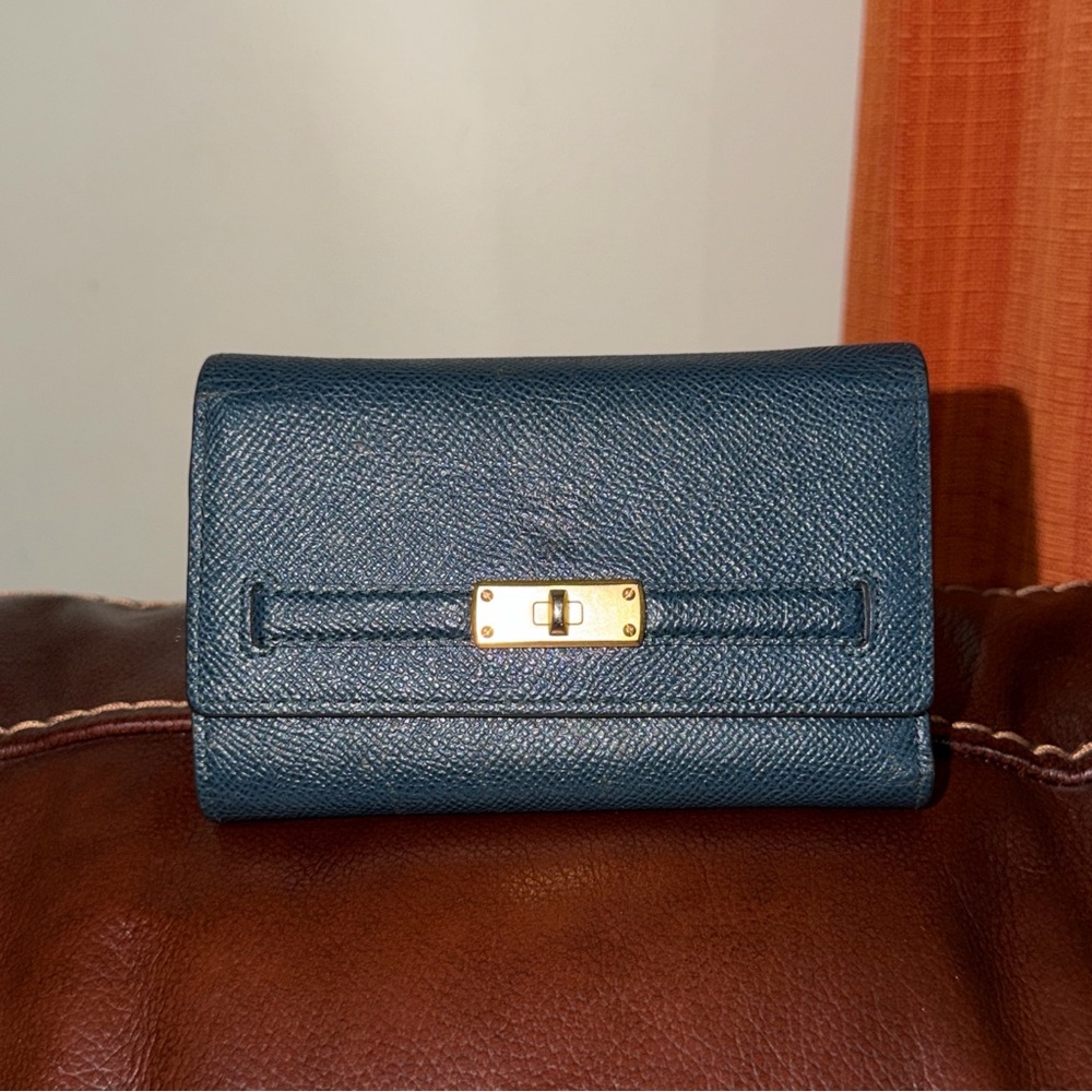 ‼️Authentic MCM Blue Leather Trifold Wallet - Picture 2 of 16